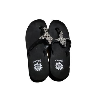 Yellow box crystal thong Sandals